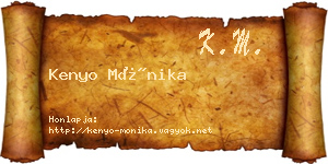 Kenyo Mónika névjegykártya